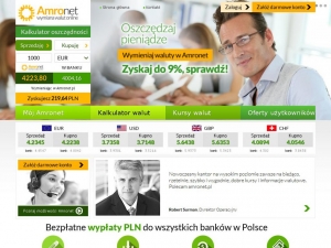 Amronet - internetowy kantor walut - skup i sprzedaż.